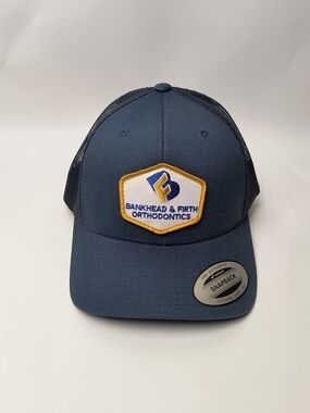 The Classic Navy and Gold Mesh Trucker Hat - Snapback